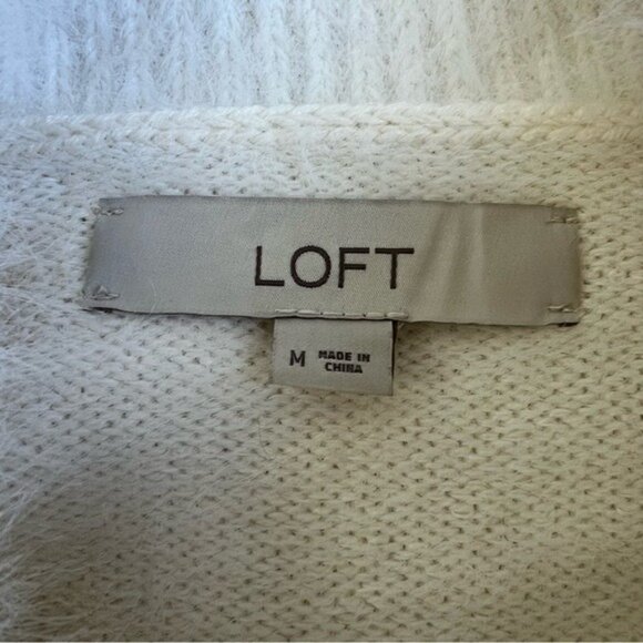LOFT Fuzzy Sweater in Cream - M - Picture 5 of 7